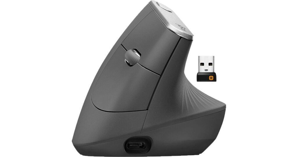 Unique Design of MX Vertical Wireless Mouse